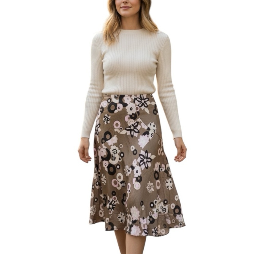 Banana Republic Asymmetrical 100% Silk Vintage Skirt- Size 8 Vintage Y2K 90s